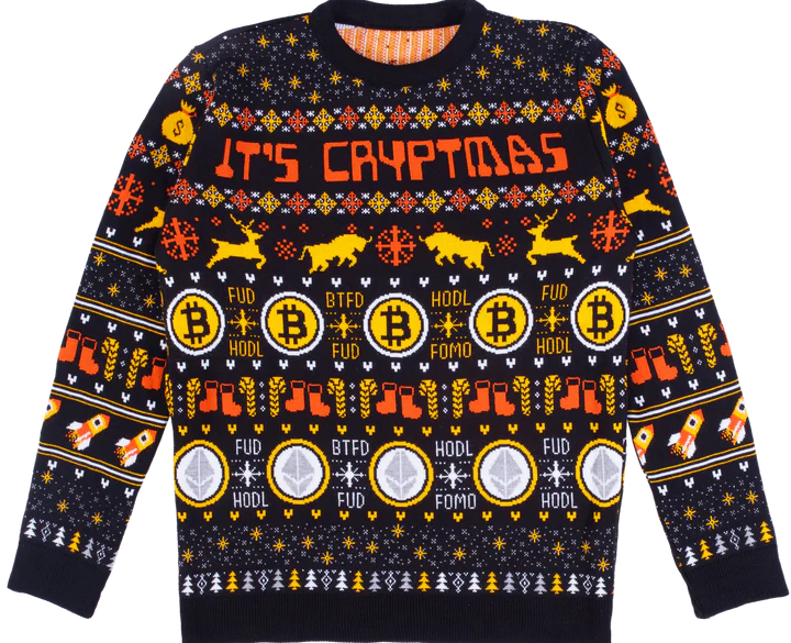 Guía de regalos para los amantes de las cripto con el jersey navideño Cryptmas